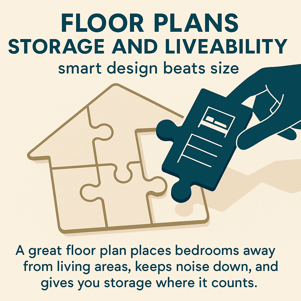 House puzzle with a key piece slotting in showing smart floor plan and storage completing the design.